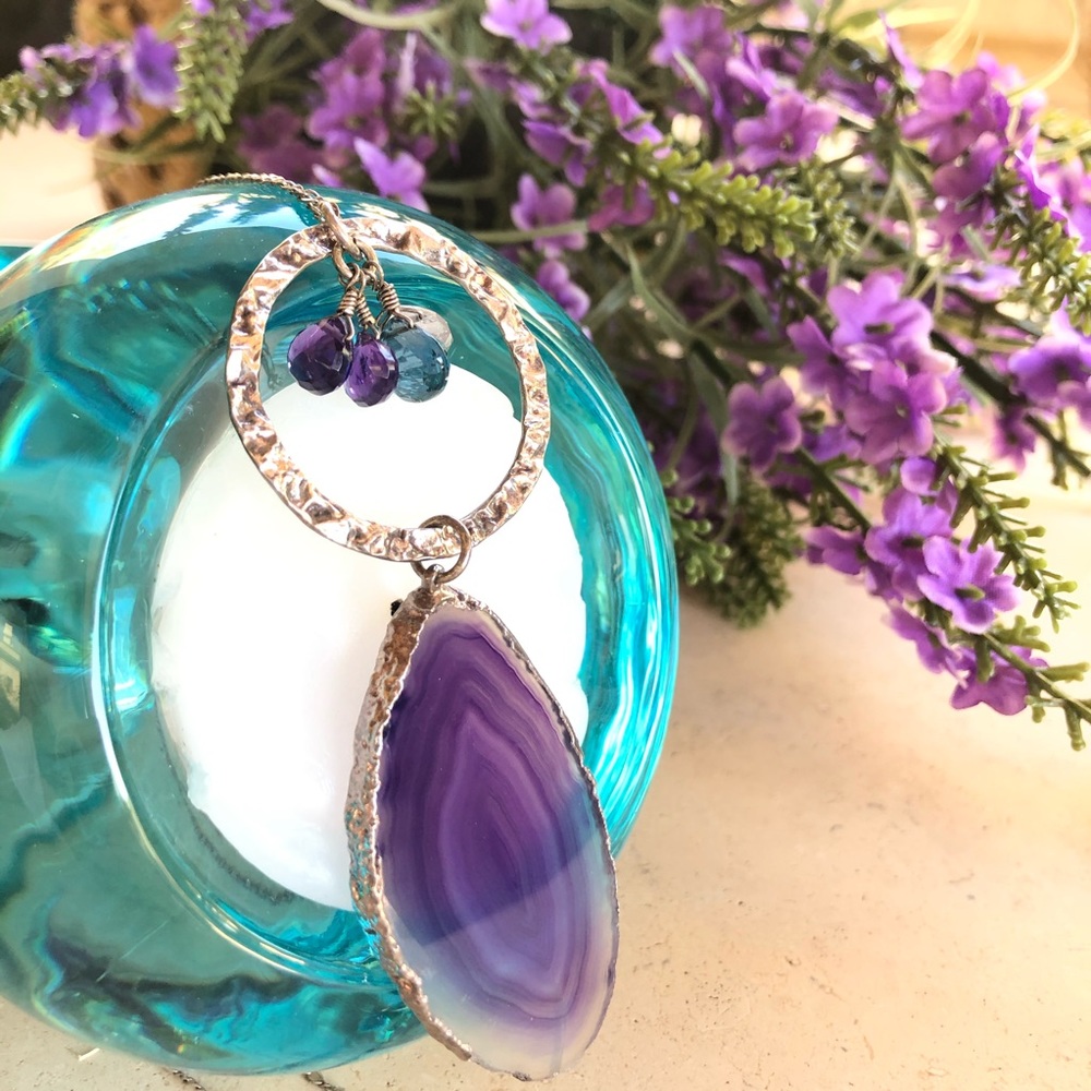 💥Make An Offer💥 Amethyst, Aquamarine, Tanzanite, Agate Necklace